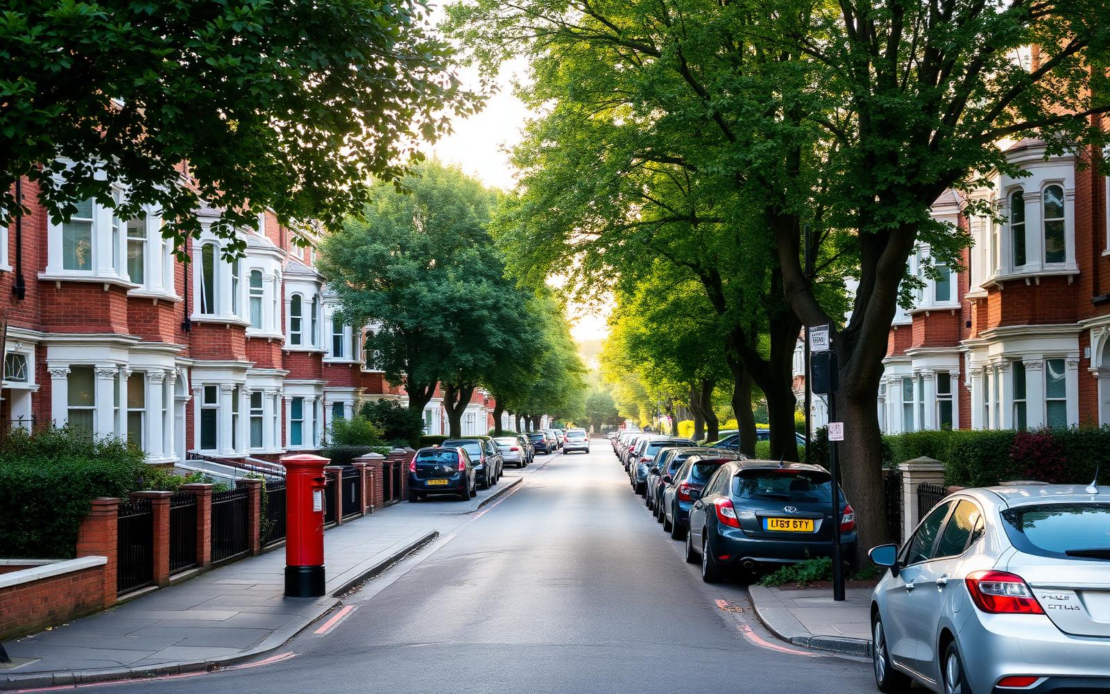 A leafy street of Victorian terraces in Clapham, SW London